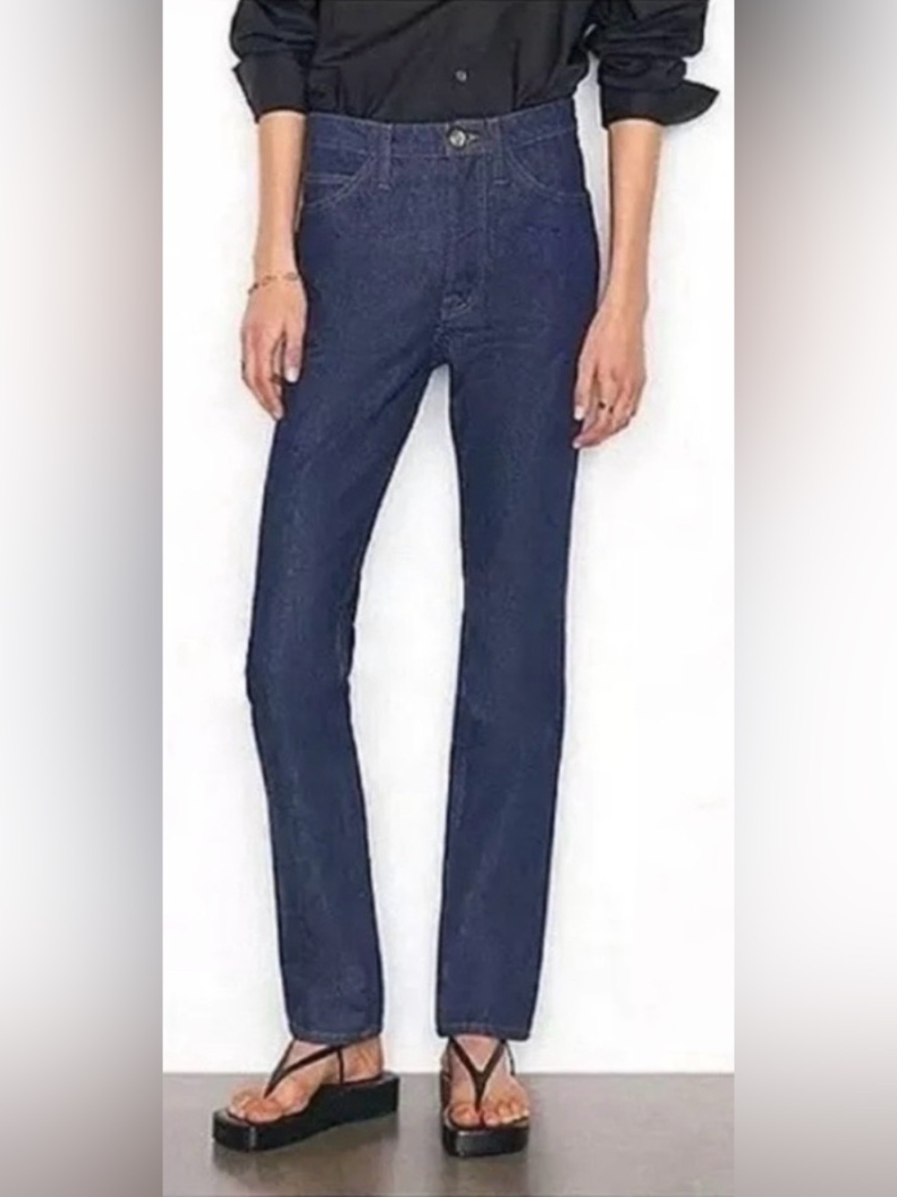 Frame Denim Straight-Leg Jeans in Deep Blue